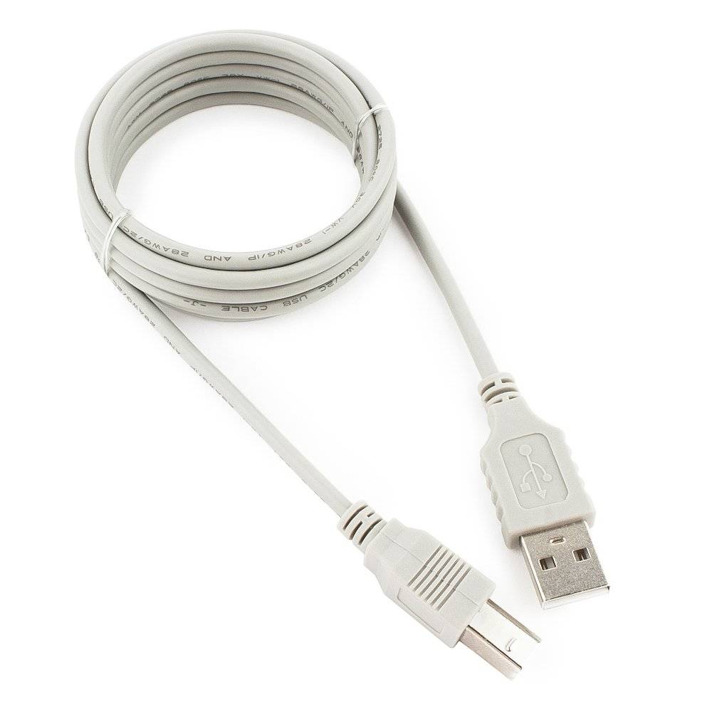 Кабель USB2.0 (AM) - USB2.0 (BM), 1.8м, Gembird/Cablexpert CC-USB2-AMBM-6-N, серый