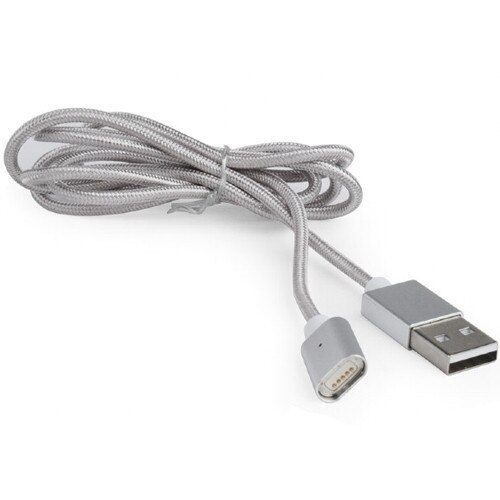 Кабель USB2.0 (M), 1м, Gembird/Cablexpert CC-USB2-AMMg-1M, магнитный для адаптеров TypeC - microBM 5P - iPhone light 2.0, белый