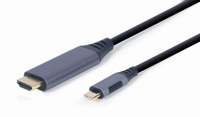 Кабель HDMI (19M) - USB3.2 Type-C (M), 1.8м, Gembird/Cablexpert CC-USB3C-HDMI-01-6, фиолетовый