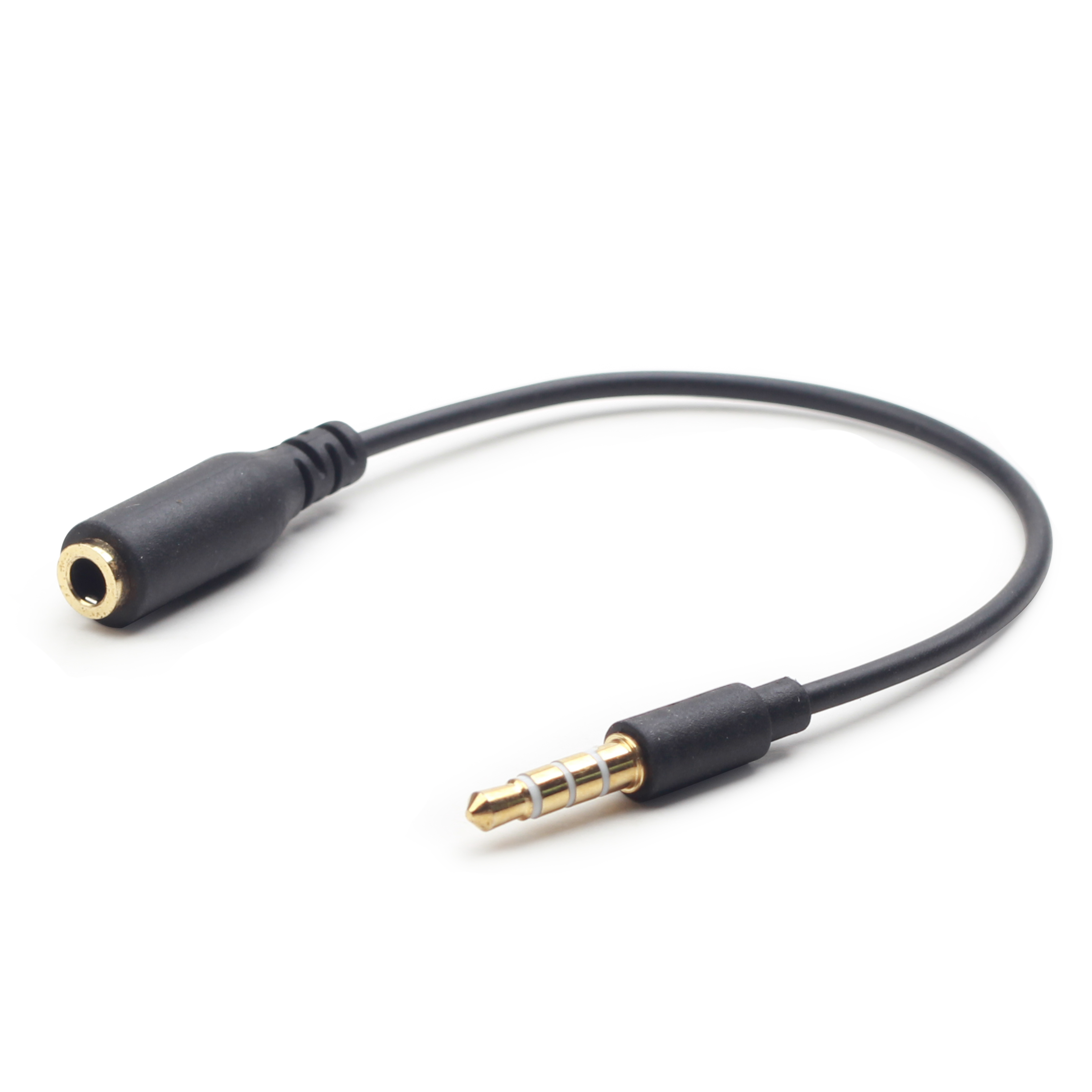 Кабель адаптер Jack3.5 L-R-GND-MIC (M) - Jack3.5 L-R-MIC-GND (F) Gembird/Cablexpert CCA-419, 0.18м, черный