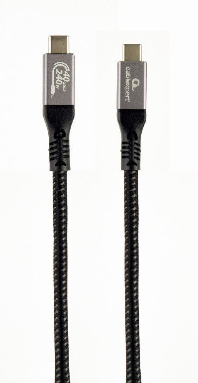 Кабель USB4.0 Type-C (M) - USB4.0 Type-C (M), 1.5м, Gembird/Cablexpert CCBP-USB4-CMCM240-1.5M, черный
