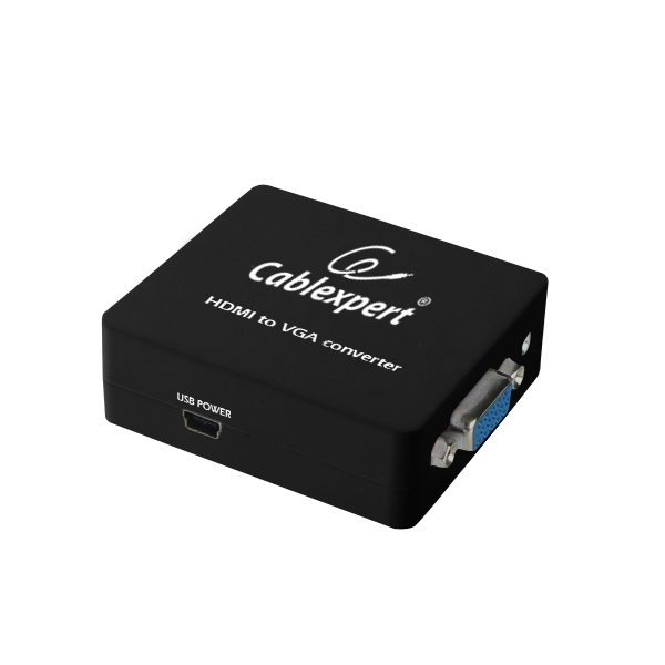 Переходник HDMI (M) - VGA (F) + Jack3.5 Gembird/Cablexpert DSC-HDMI-VGA-001, черный