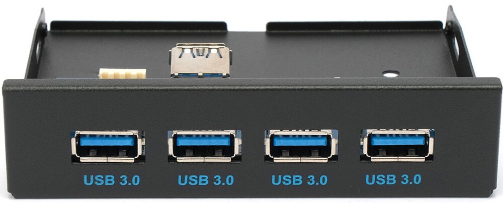 Планка USB на переднюю панель Gembird FP3.5-USB3-4A, 3.5", 4xUSB3.0, черная