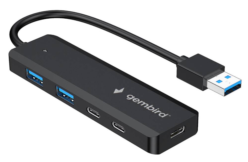 Разветвитель USB Type-С Gembird UHB-C415, серый