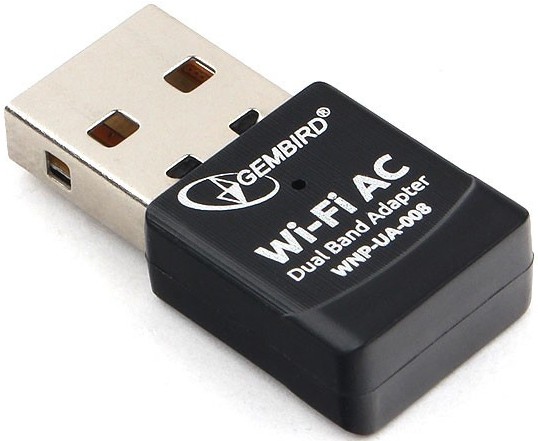 Сетевая карта Wi-Fi, Gembird WNP-UA-008, 2.4/5GHz, 433MBps, USB
