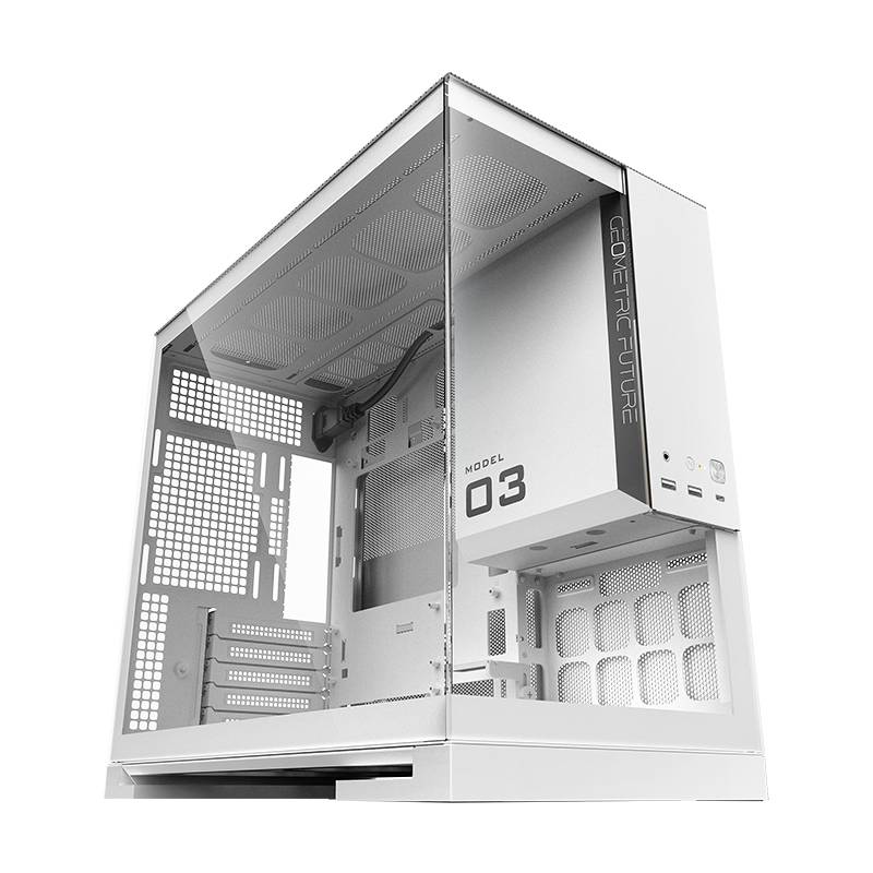 Корпус Geometric Future Model 3 White with fans (1AM3NZWT00110), без БП, mATX