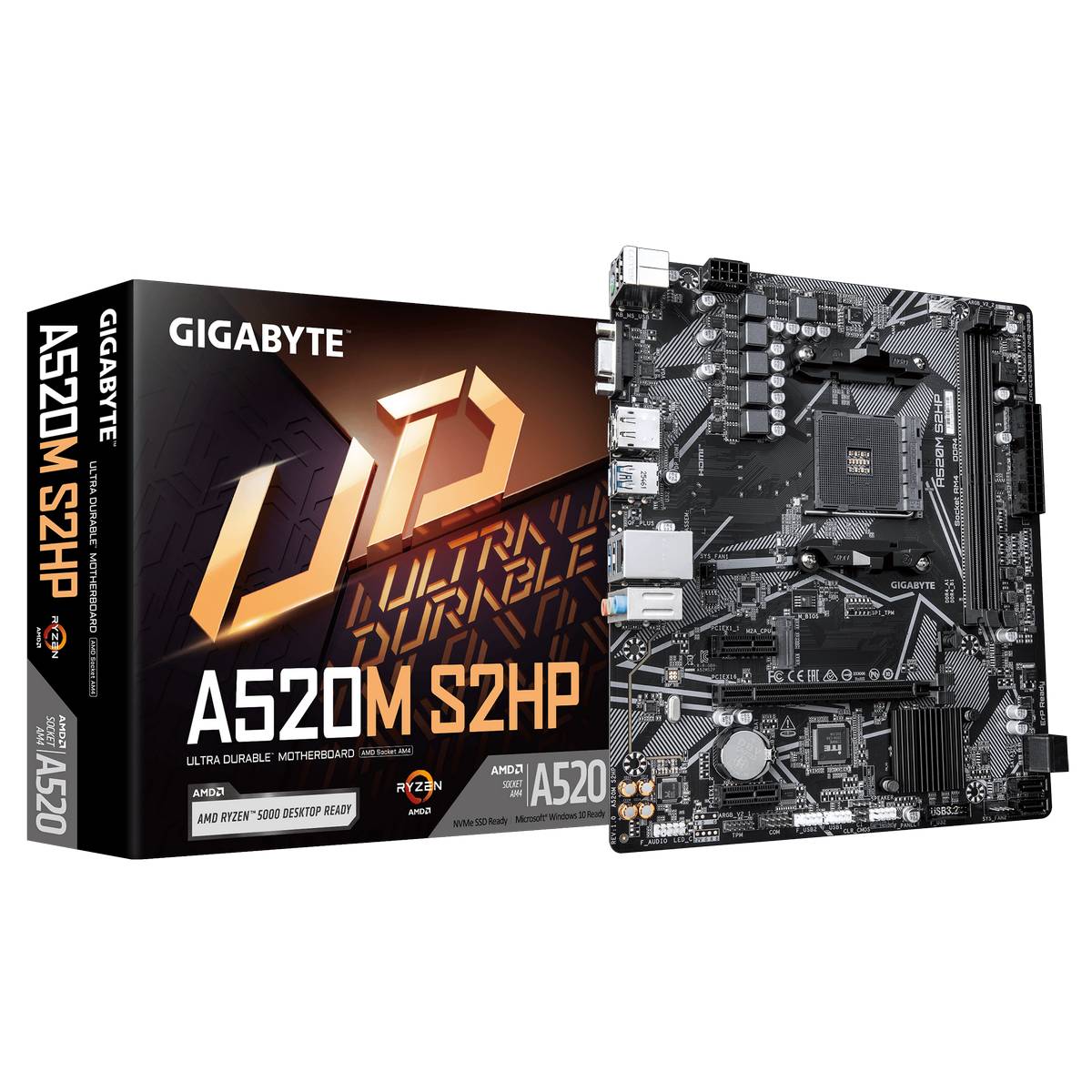 Материнская плата Gigabyte A520M S2HP, AM4, (VGA, HDMI, DP), 2xDDR IV, mATX