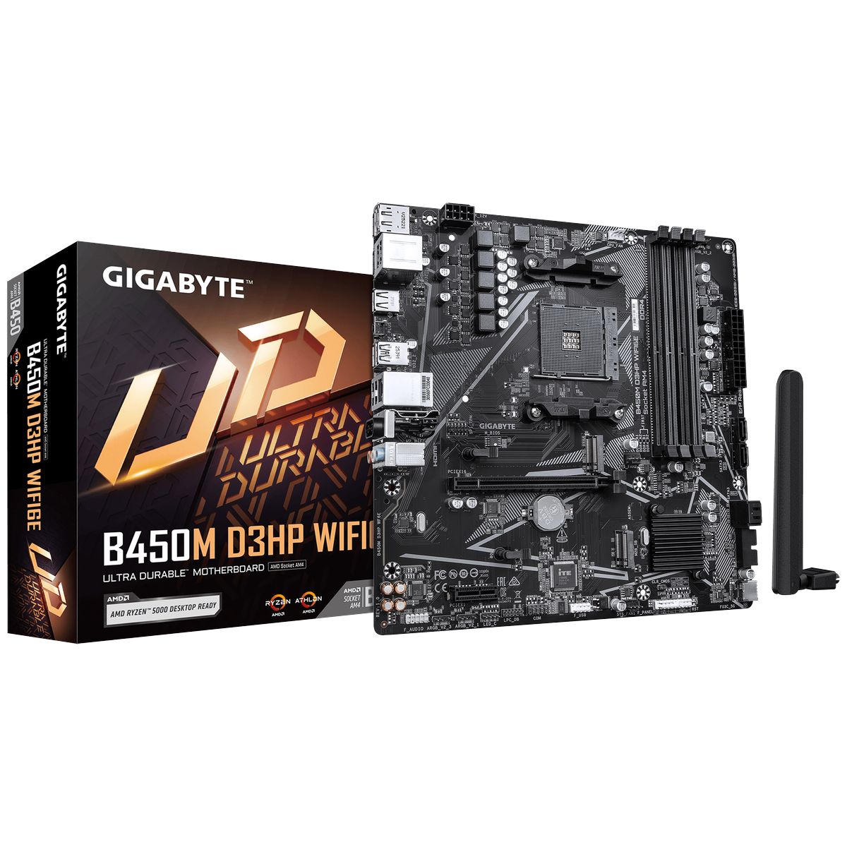 Материнская плата Gigabyte B450M D3HP WIFI6E, AM4, (2xHDMI, DP), 4xDDR IV, mATX