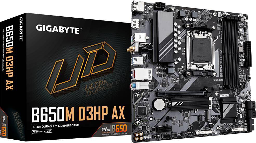 Материнская плата Gigabyte B650M D3HP AX, AM5, (HDMI, 2xDP), 4xDDR V, mATX