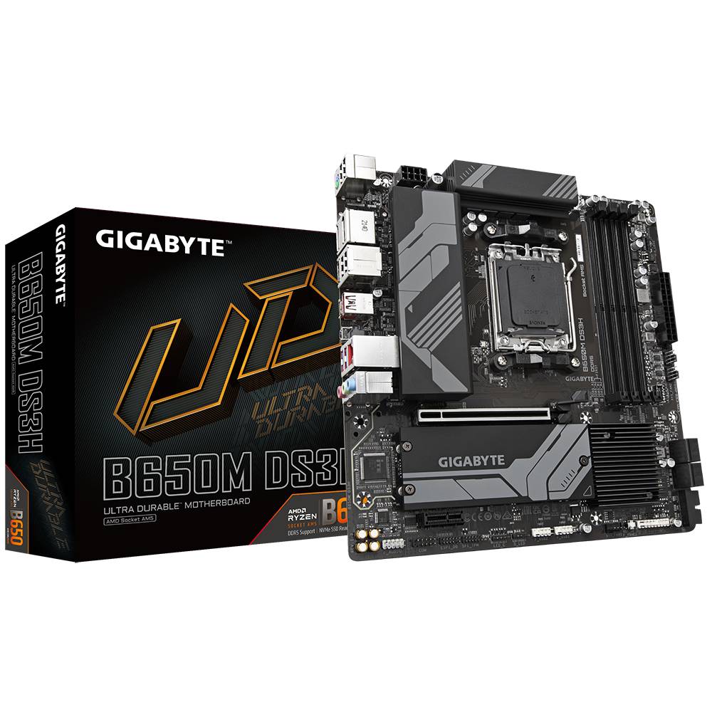 Материнская плата Gigabyte B650M DS3H, AM5, (HDMI, 2xDP), 4xDDR V, mATX (ТОЛЬКО В СОСТАВЕ ПЭВМ)