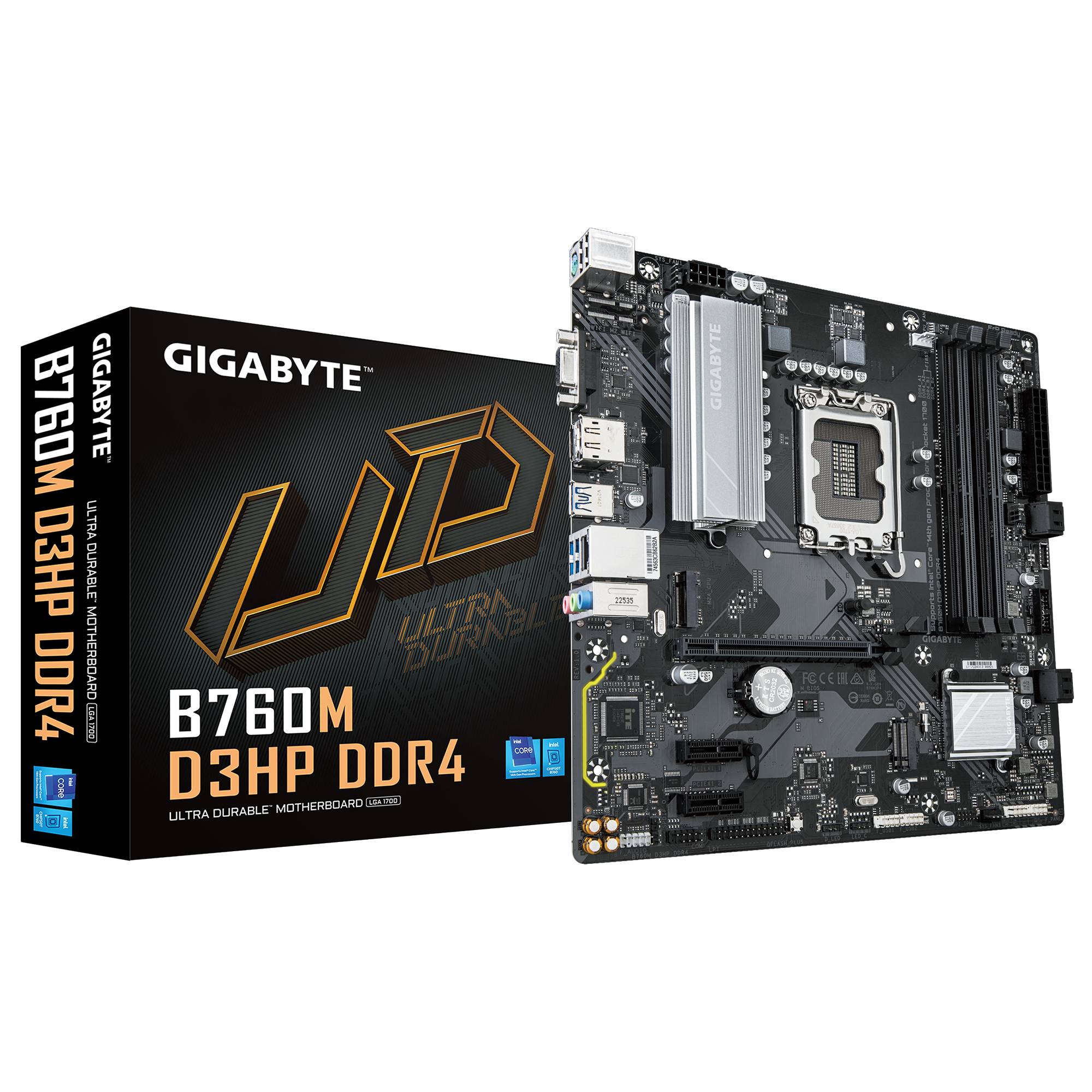 Материнская плата Gigabyte B760M D3HP DDR4, LGA1700, (HDMI, DP, VGA), 4xDDR IV, mATX