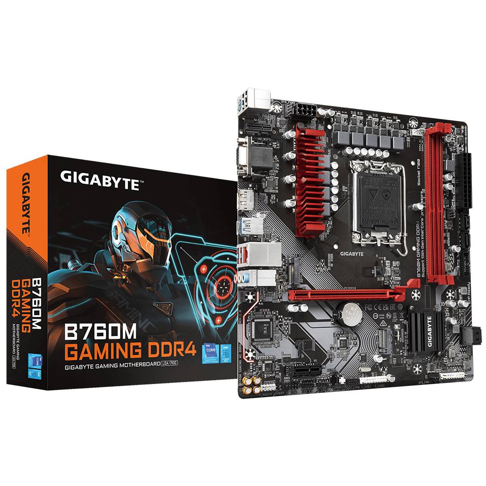 Материнская плата Gigabyte B760M GAMING DDR4, LGA1700, (VGA, HDMI, DP), 2xDDR IV, mATX