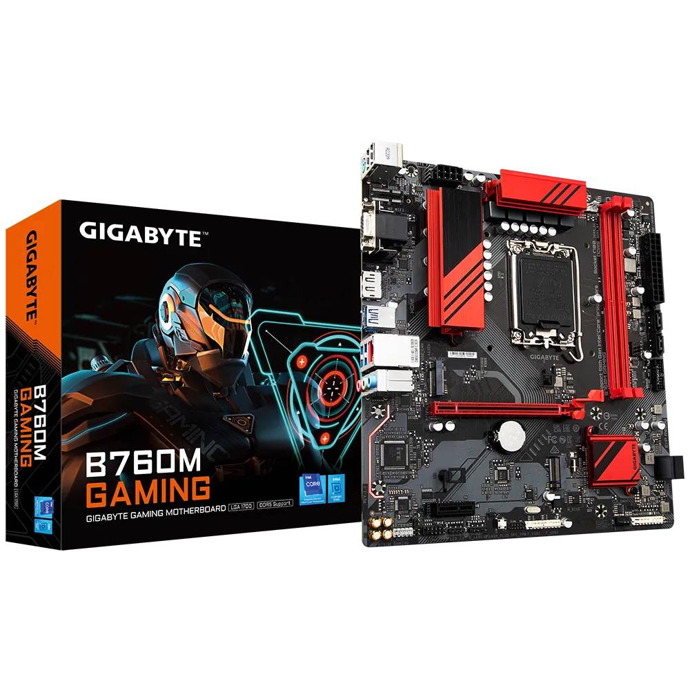 Материнская плата Gigabyte B760M GAMING, LGA1700, (VGA, HDMI, DP), 2xDDR V, mATX