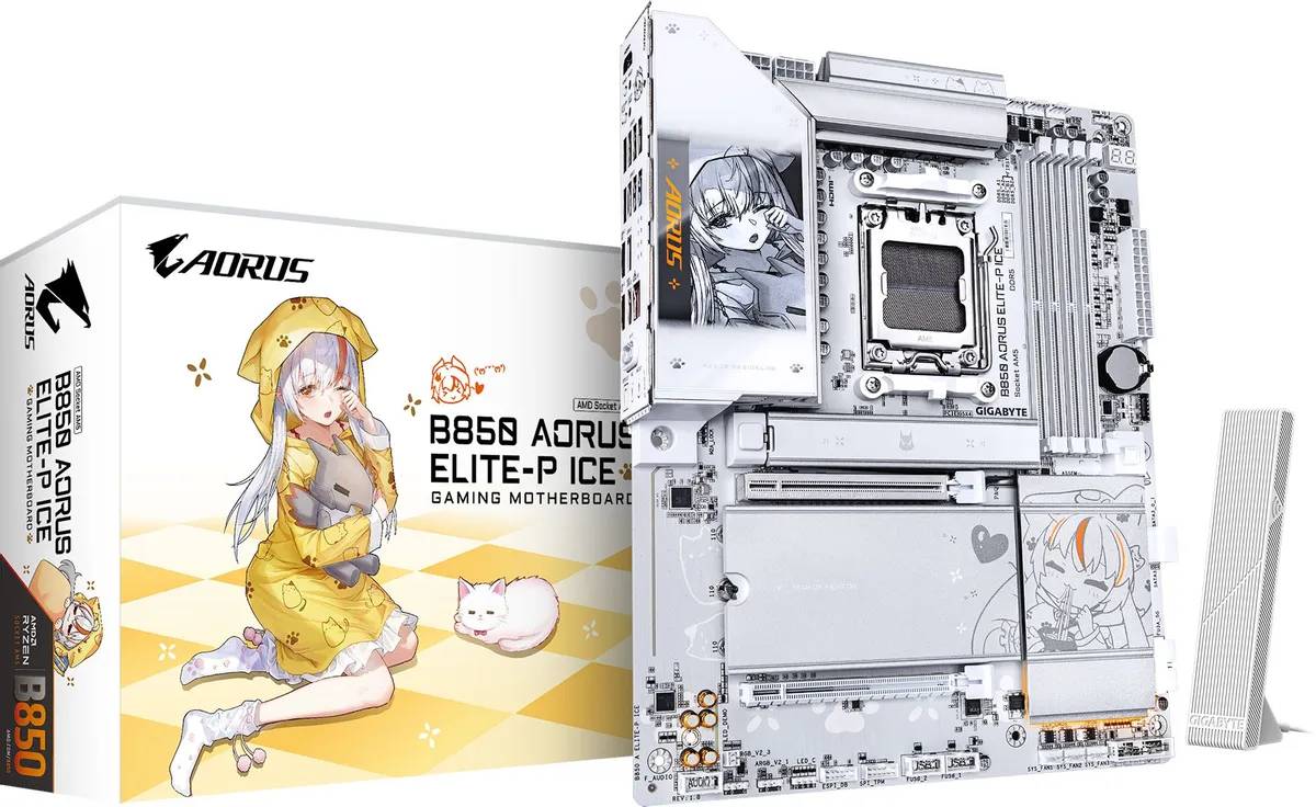 Материнская плата Gigabyte B850 AORUS ELITE-P ICE, AM5, (HDMI), 4xDDR V, ATX