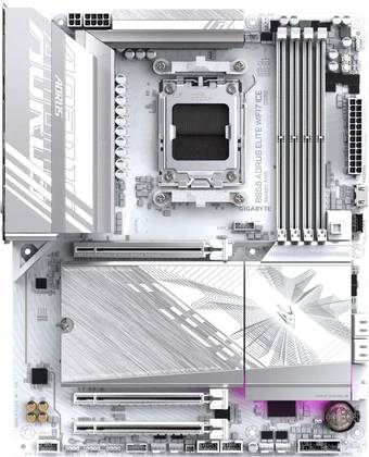 Материнская плата Gigabyte B850 AORUS ELITE WIFI7 ICE, AM5, (DP), 4xDDR V, ATX