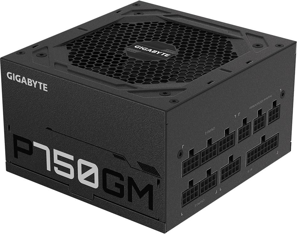 Блок питания 750Вт, Gigabyte GP-P750GM, 80 Plus Gold, APFC, ATX