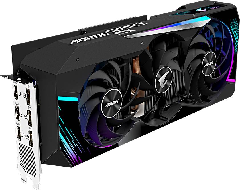Видеокарта GeForce RTX 3080, 10Gb GDDR6X 320bit, Gigabyte AORUS Master 10G (GV-N3080AORUS M-10GD 3.0), RTL