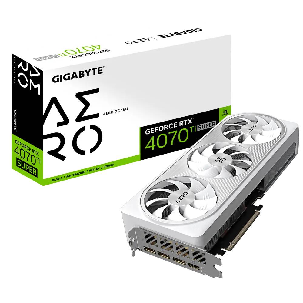 Видеокарта GeForce RTX 4070 Ti Super, 16Gb GDDR6X 256bit, Gigabyte RTX 4070 Ti Super Aero OC 16G GV-N407TSAERO OC-16GD, RTL