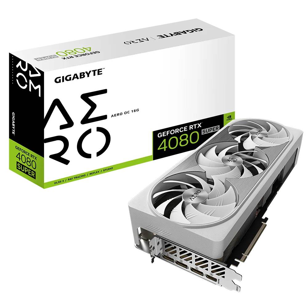 Видеокарта GeForce RTX 4080 Super, 16Gb GDDR6X 256bit, Gigabyte GV-N408SAERO OC-16GD, RTL