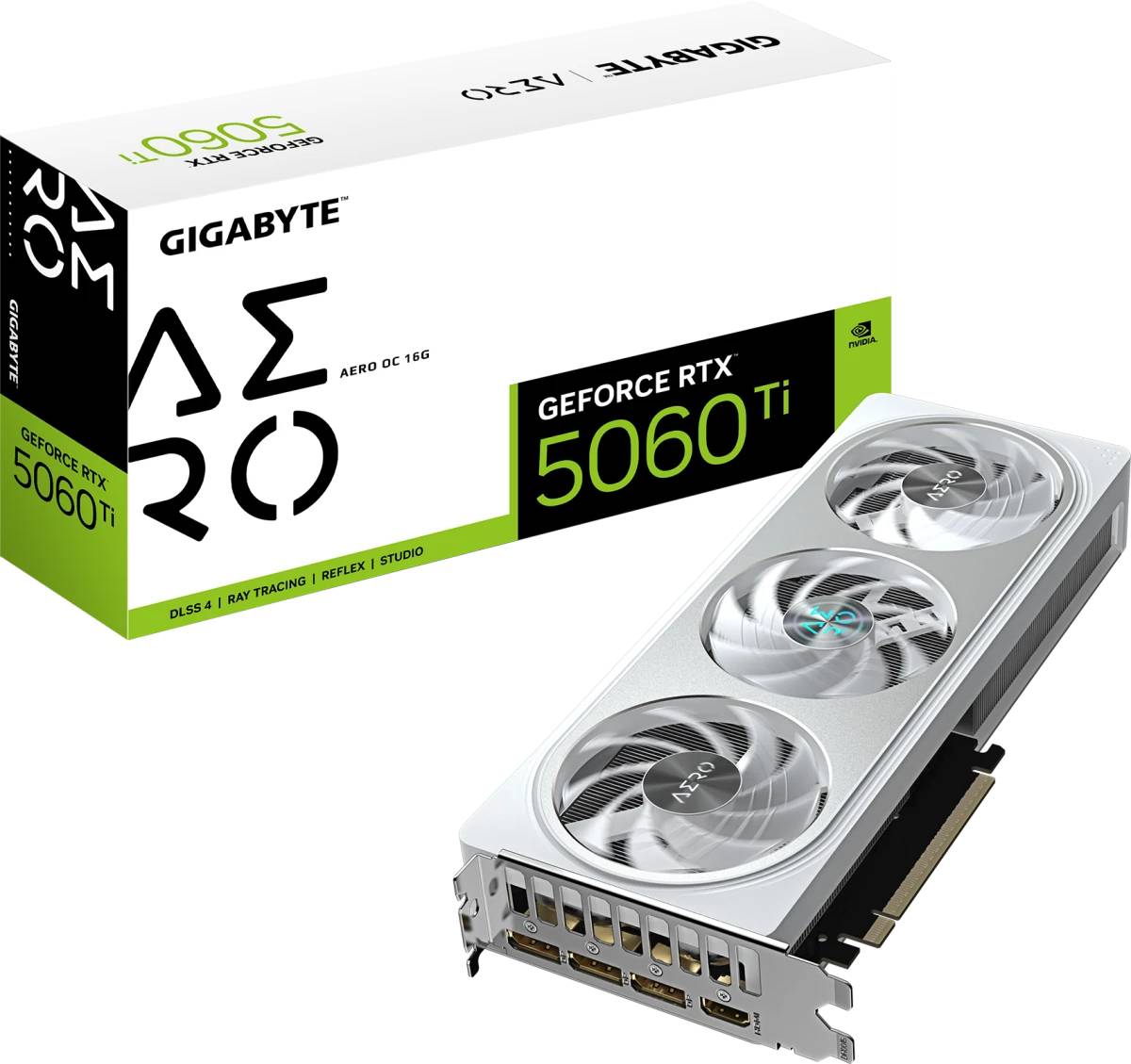 Видеокарта GeForce RTX 5060Ti, 16Gb GDDR7 128bit, Gigabyte RTX 5060 Ti Aero OC 16G GV-N506TAERO OC-16GD, RTL