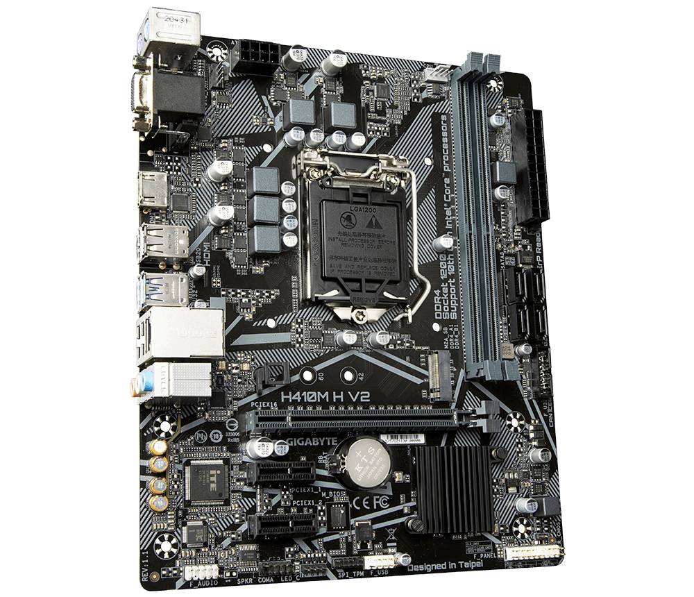 Материнская плата Gigabyte H410M H V2, LGA1200, (VGA, HDMI), 2xDDR IV, mATX (ТОЛЬКО В СОСТАВЕ ПЭВМ)