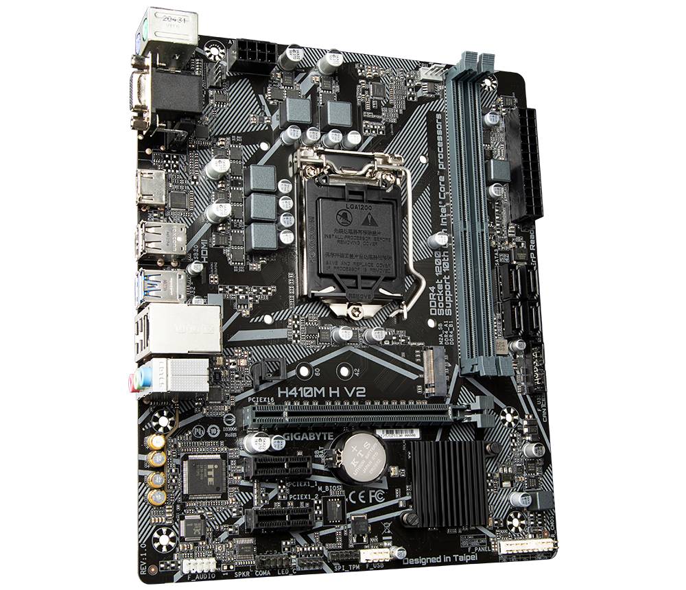 Материнская плата Gigabyte H410M H V2 (rev. 2.0), LGA1200, (VGA, HDMI), 2xDDR IV, mATX