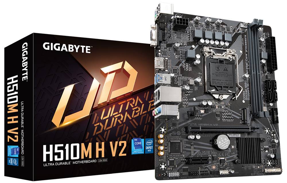 Материнская плата Gigabyte H510M H V2, LGA1200, (VGA, HDMI), 2xDDR IV, mATX