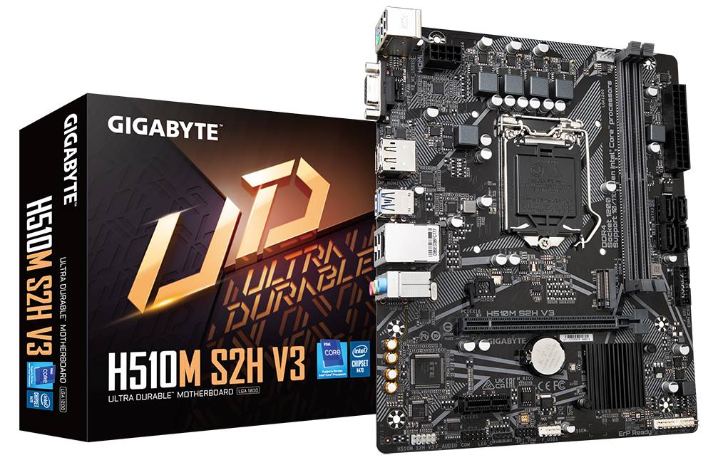 Материнская плата Gigabyte H510M S2H V3, LGA1200, (VGA, HDMI, DP), 2xDDR IV, mATX