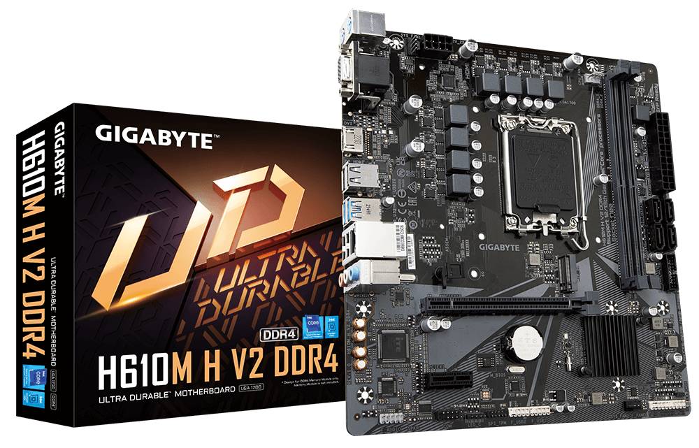 Материнская плата GigaByte H610M H V2 DDR4, LGA1700, (VGA, HDMI), 2xDDR IV, mATX