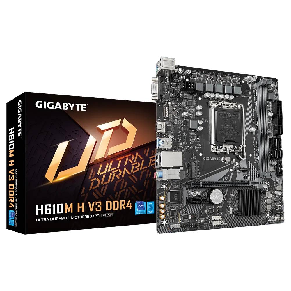 Материнская плата GigaByte H610M H V3 DDR4, LGA1700, (VGA, HDMI), 2xDDR IV, mATX