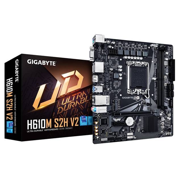 Материнская плата Gigabyte H610M S2H V2, LGA1700, (VGA, HDMI, 2xDP), 2xDDR V, mATX
