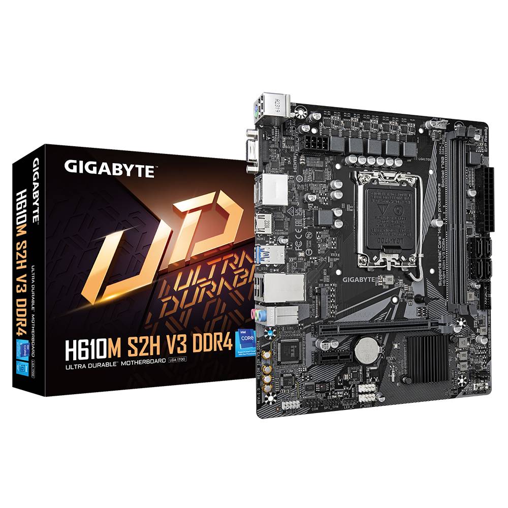 Материнская плата Gigabyte H610M S2H V3 DDR4, LGA1700, (VGA, HDMI, 2xDP), 2xDDR IV, mATX
