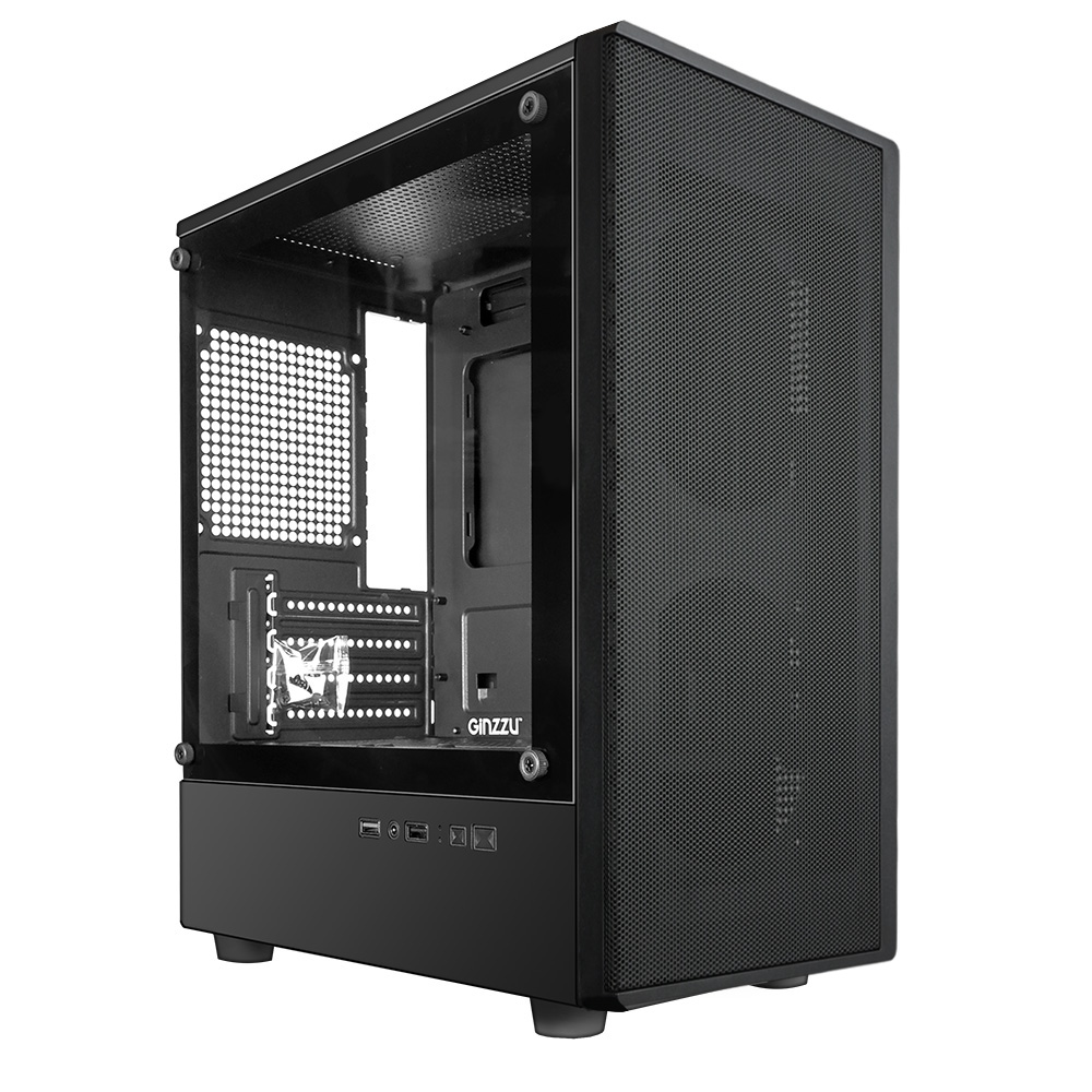 Корпус Ginzzu CL401 Black, без БП, mATX