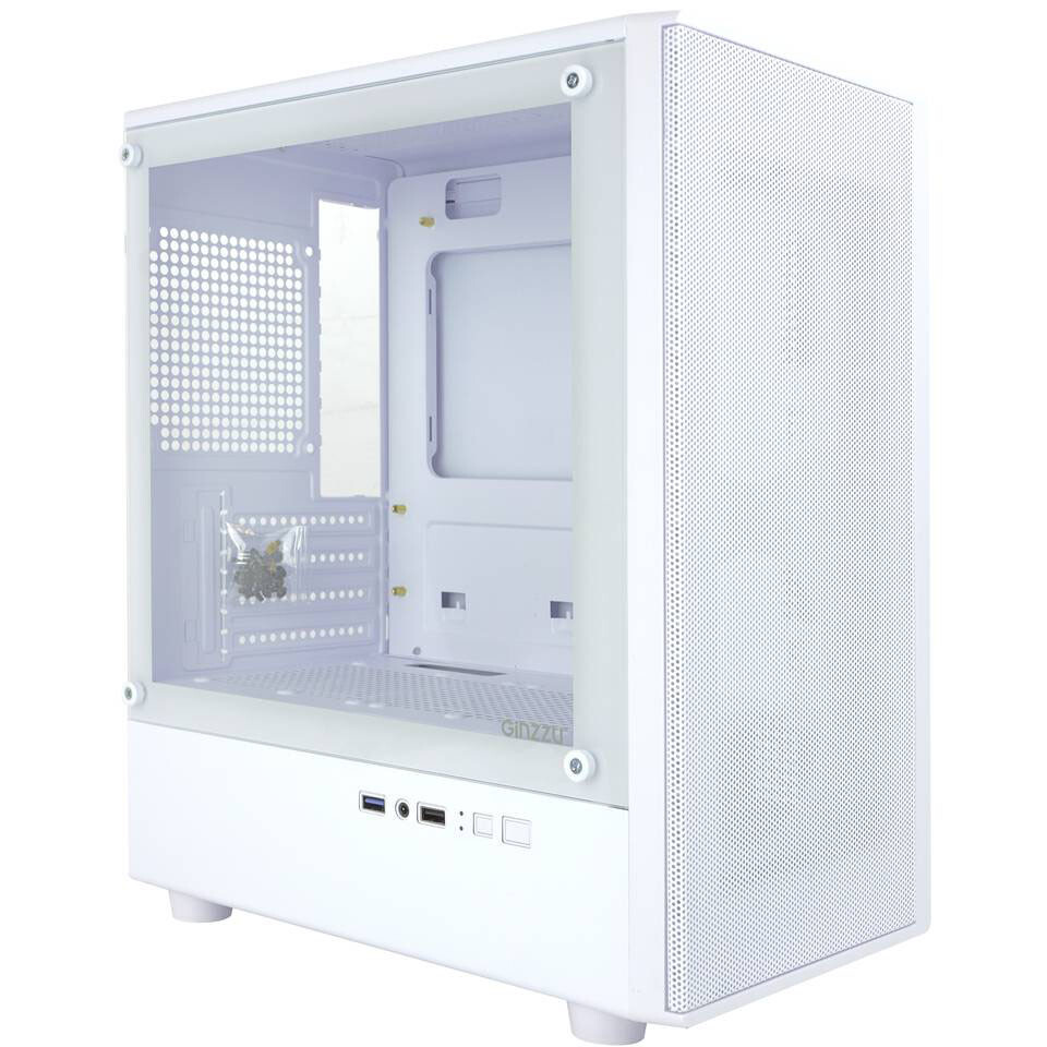 Корпус Ginzzu CL411 White, без БП, mATX