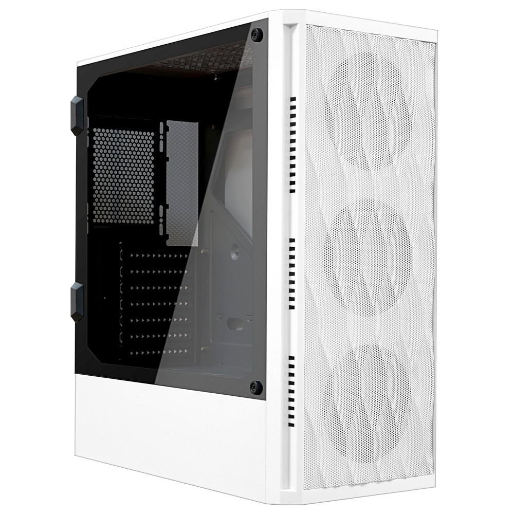 Корпус Ginzzu GL220 White, без БП, ATX