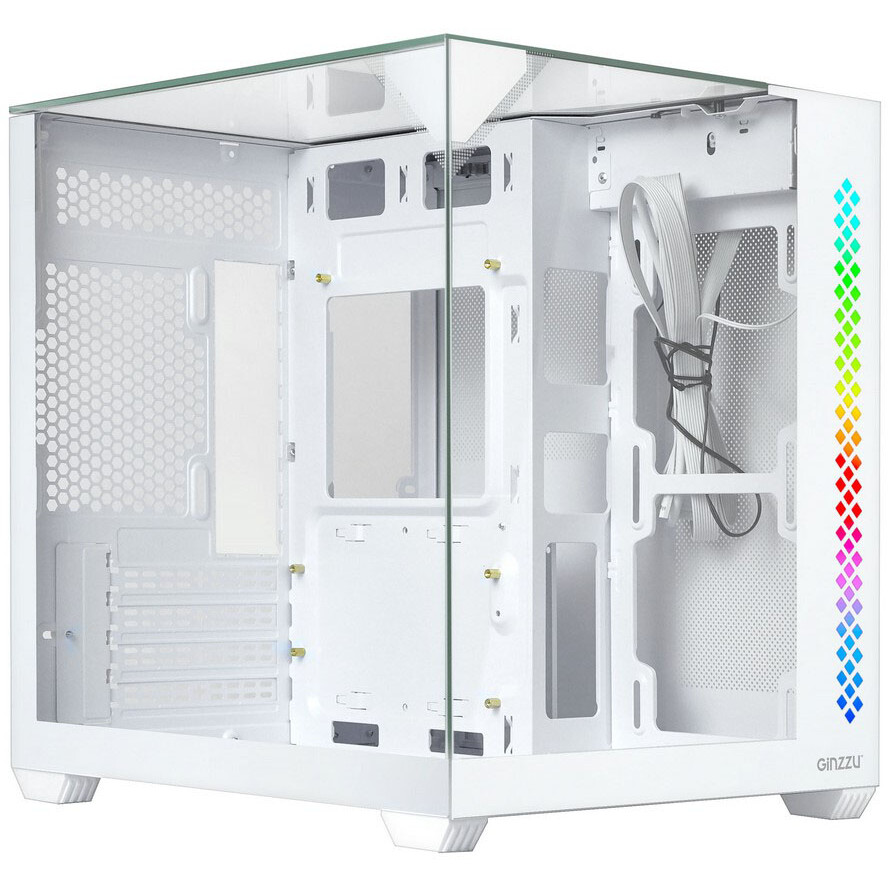 Корпус Ginzzu V440 White, без БП, mATX