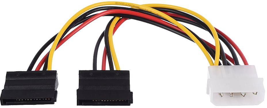 Переходник Molex -2xSATA, GOPOWER 00-00027494