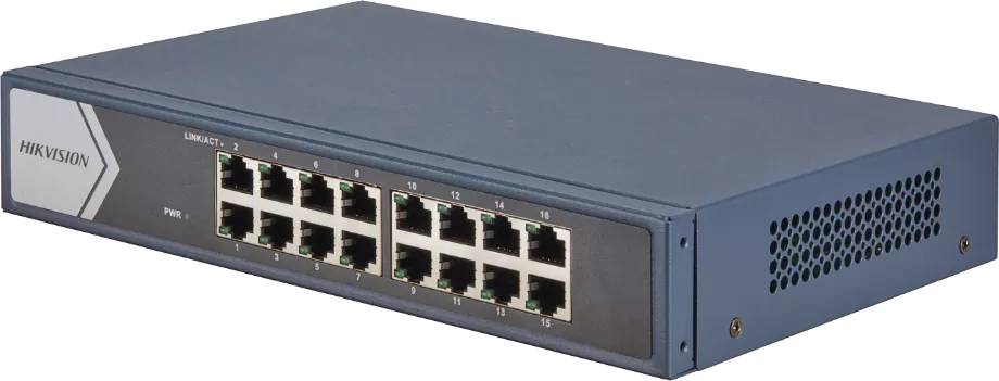 Коммутатор Hikvision DS-3E0516-E(B), 16xLAN 1Gbps
