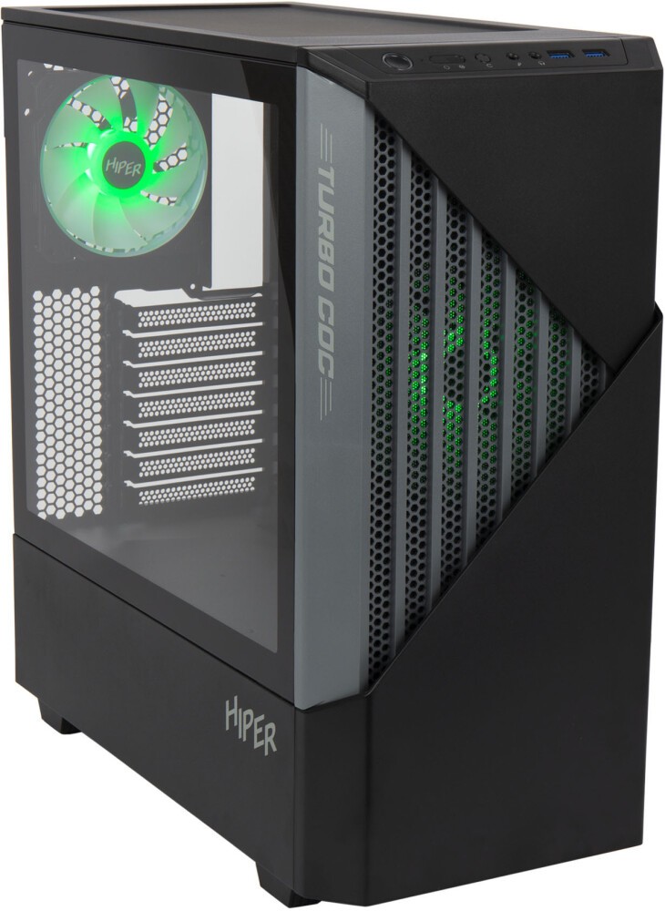 Корпус Hiper CC BG черный, без БП, E-ATX