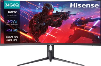 Монитор 34" Hisense 34G6Q PRO, 3440x1440, VA, 240Hz, Speakers (2xHDMI, DP)