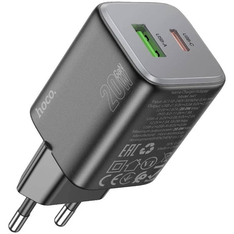 Сетевое зарядное устройство Hoco N41 20W, черный