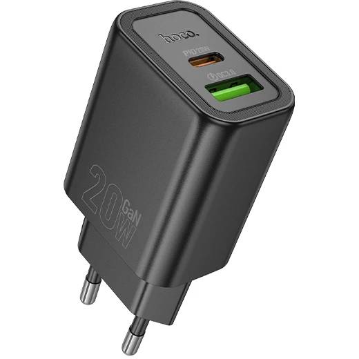 СЗУ HOCO N61, черный (6942007644235), USB, USB Type-C