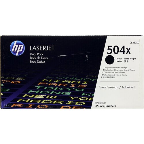 Картридж HP 504X, черный CE250XD