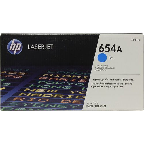 Картридж HP 654A, голубой CF331A