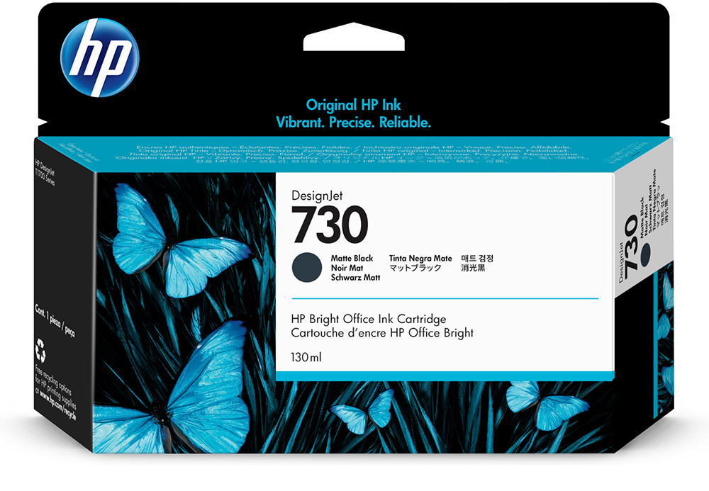 Картридж HP 730, черный матовый P2V65A