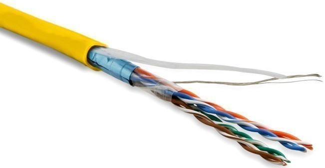 FTP кабель бухта 100м cat.5e Hyperline FUTP4-C5E-P26-IN-LSZH-YL-100, желтый