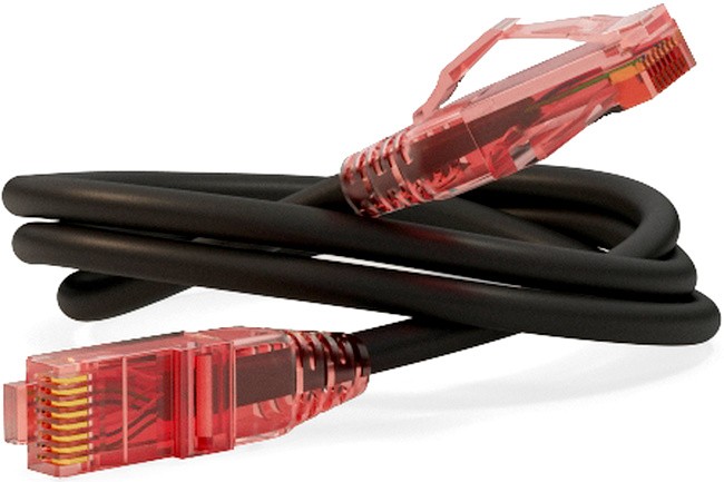 Патч-корд 2м, UTP cat.5e, Hyperline PC-LPM-UTP-RJ45-RJ45-C5e-2M-LSZH-BK, черный