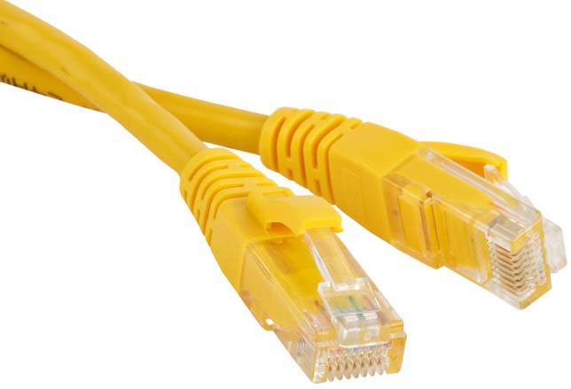 Патч-корд 2м, UTP cat.5e, Hyperline PC-LPM-UTP-RJ45-RJ45-C5e-2M-LSZH-YL, желтый