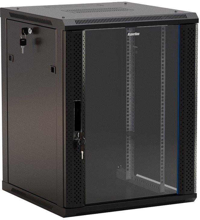 Шкаф серверный Hyperline TWB-FC-1566-GP-RAL9004 15U 600x600мм