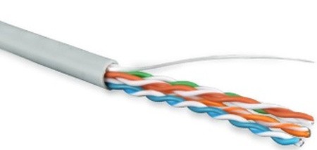 UTP кабель бухта 305м cat.5e Hyperline UUTP4-C5E-S24-IN-LSZH-GY-305, серый